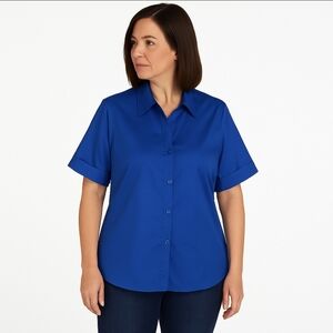 George Blue Classic Tailored Casual Plus Blouse Plus Sz 20